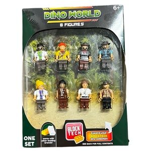 Block Tech Dino World  8 Figures‎ Compatible Building Bricks Toy (BRAND NEW)